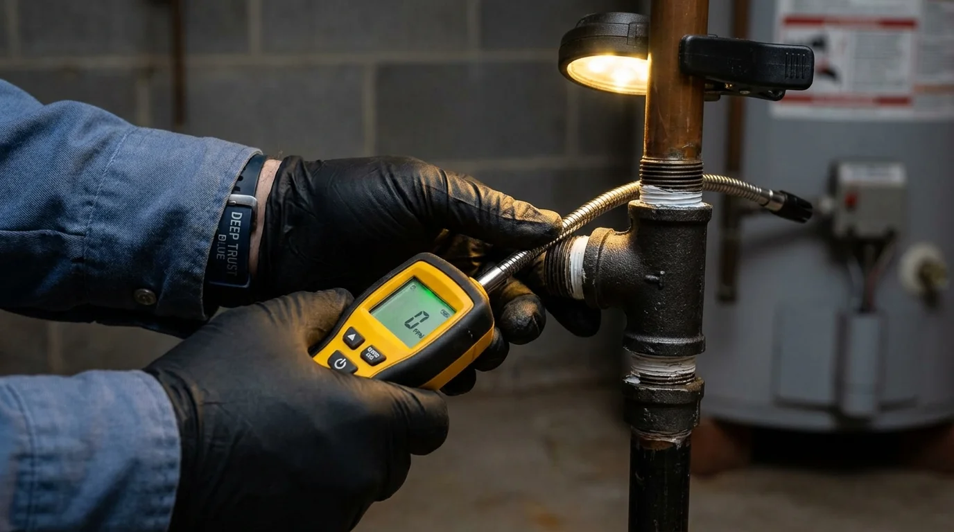 Gas leak detection with electronic sniffer by Johns Plumbing LLC in Queen Anne